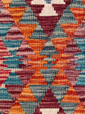 26025- Kelim Hand-Woven/Flat Weaved/Handmade Afghan /Carpet Tribal/Nomadic Authentic/Size: 2'11" x 2'0" / 89cm x 61cm