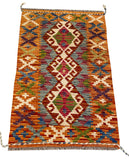 26024- Kelim Hand-Woven/Flat Weaved/Handmade Afghan /Carpet Tribal/Nomadic Authentic/Size: 2'11" x 2'0" / 89cm x 61cm