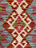 26024- Kelim Hand-Woven/Flat Weaved/Handmade Afghan /Carpet Tribal/Nomadic Authentic/Size: 2'11" x 2'0" / 89cm x 61cm