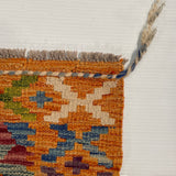 26024- Kelim Hand-Woven/Flat Weaved/Handmade Afghan /Carpet Tribal/Nomadic Authentic/Size: 2'11" x 2'0" / 89cm x 61cm