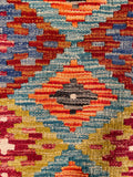 26023- Kelim Hand-Woven/Flat Weaved/Handmade Afghan /Carpet Tribal/Nomadic Authentic/Size: 2'11" x 2'0"/ 89cm x 61cm