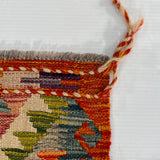 26027- Kelim Hand-Woven/Flat Weaved/Handmade Afghan /Carpet Tribal/Nomadic Authentic/Size: 2'9" x 2'3" / 83cm x 69cm