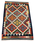 26028- Kelim Hand-Woven/Flat Weaved/Handmade Afghan /Carpet Tribal/Nomadic Authentic/Size: 2'11" x 2'0"/ 81cm x 61cm