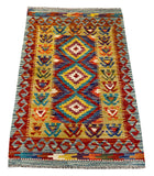 26030- Kelim Hand-Woven/Flat Weaved/Handmade Afghan /Carpet Tribal/Nomadic Authentic/Size: 3'3" x 2'2" / 99cm x 66cm