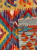 26030- Kelim Hand-Woven/Flat Weaved/Handmade Afghan /Carpet Tribal/Nomadic Authentic/Size: 3'3" x 2'2" / 99cm x 66cm