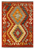 26033- Kelim Hand-Woven/Flat Weaved/Handmade Afghan /Carpet Tribal/Nomadic Authentic/Size: 2'11" x 2'0" / 89cm x 61cm