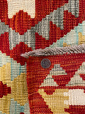 26040- Kelim Hand-Woven/Flat Weaved/Handmade Afghan /Carpet Tribal/Nomadic Authentic/Size: 2'11" x 2'0" / 89cm x 61cm