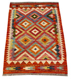 26046- Kelim Hand-Woven/Flat Weaved/Handmade Afghan /Carpet Tribal/Nomadic Authentic/Size: 3'2" x 2'4"/ 97cm x 71cm