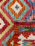 26046- Kelim Hand-Woven/Flat Weaved/Handmade Afghan /Carpet Tribal/Nomadic Authentic/Size: 3'2" x 2'4"/ 97cm x 71cm