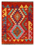 26049- Kelim Hand-Woven/Flat Weaved/Handmade Afghan /Carpet Tribal/Nomadic Authentic/Size: 3'0" x 2'2"/ 92cm x 66cm