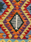 26051- Kelim Hand-Woven/Flat Weaved/Handmade Afghan /Carpet Tribal/Nomadic Authentic/Size: 3'1" x 2'2"/ 94cm x 66cm