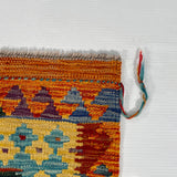 26051- Kelim Hand-Woven/Flat Weaved/Handmade Afghan /Carpet Tribal/Nomadic Authentic/Size: 3'1" x 2'2"/ 94cm x 66cm
