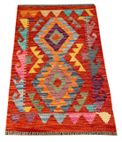 26057- Kelim Hand-Woven/Flat Weaved/Handmade Afghan /Carpet Tribal/Nomadic Authentic/Size: 3'0" x 2'1"/91cm x 64cm