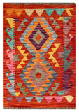 26057- Kelim Hand-Woven/Flat Weaved/Handmade Afghan /Carpet Tribal/Nomadic Authentic/Size: 3'0" x 2'1"/91cm x 64cm