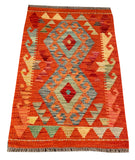 26058- Kelim Hand-Woven/Flat Weaved/Handmade Afghan /Carpet Tribal/Nomadic Authentic/Size: 3'2" x 2'1"/97cm x 64cm