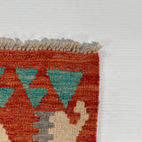 26071- Kelim Hand-Woven/Flat Weaved/Handmade Afghan /Carpet Tribal/Nomadic Authentic/Size: 2'11" x 2'0"/89cm x 61cm