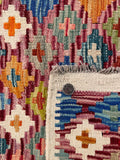 26074- Kelim Hand-Woven/Flat Weaved/Handmade Afghan /Carpet Tribal/Nomadic Authentic/Size: 3'4" x 1'11"/102cm x 58cm