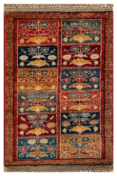 26682 -  Hand-knotted Contemporary Chobi Ziegler /Modern Carpet/Rug / Size: 2'0" x 1'3"/61cm x 38cm