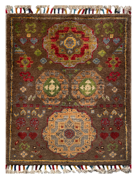 26183 -  Hand-knotted Contemporary Chobi Ziegler /Modern Carpet/Rug / Size: 2'0" x 1'5"/61cm x 43cm