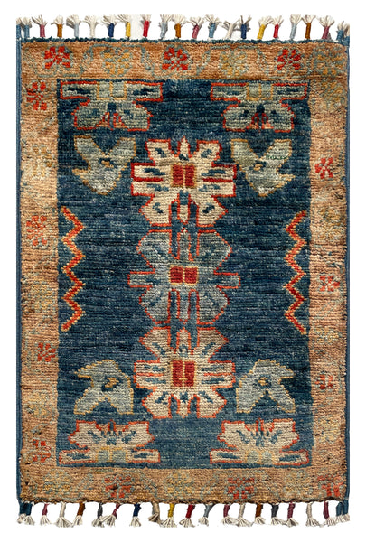 26557 -  Hand-knotted Contemporary Chobi Ziegler /Modern Carpet/Rug / Size: 2'0" x 1'3"/61cm x 38cm