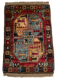 26654 - Chobi Hand-Knotted/Handmade Afghan Tribal/Nomadic Authentic/Size: 2'0" x 1'3"/61cm x 38cm