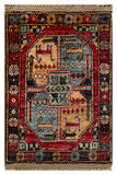 26654 - Chobi Hand-Knotted/Handmade Afghan Tribal/Nomadic Authentic/Size: 2'0" x 1'3"/61cm x 38cm