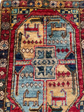 26654 - Chobi Hand-Knotted/Handmade Afghan Tribal/Nomadic Authentic/Size: 2'0" x 1'3"/61cm x 38cm
