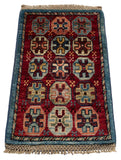 26664 - Chobi Hand-Knotted/Handmade Afghan Tribal/Nomadic Authentic/Size: 2'0" x 1'3"/61cm x 38cm
