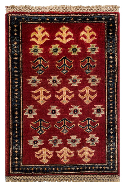 26668 -  Hand-knotted Contemporary Chobi Ziegler /Modern Carpet/Rug / Size: 2'0" x1'3"/61cm x 38cm