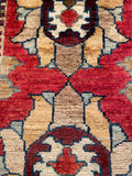26549-Chobi Ziegler Hand-Knotted/Handmade Afghan Rug/Carpet Modern Authentic/Size: 2'0" x 1'3"/61cm x 38cm