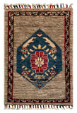 26331-Chobi Ziegler Hand-Knotted/Handmade Afghan Rug/Carpet Modern Authentic/Size: 2'0" x 1'3"/61cm x 38cm
