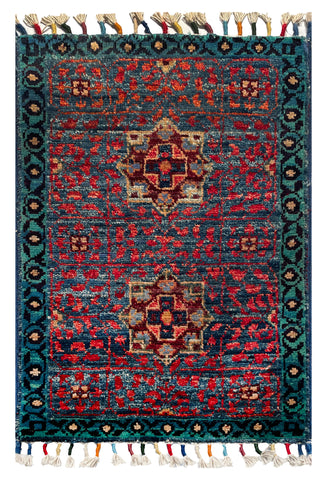 26576 -  Hand-knotted Contemporary Chobi Ziegler /Modern Carpet/Rug / Size: 2'0" x1'3"/61cm x 38cm