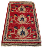 26657 - Chobi Hand-Knotted/Handmade Afghan Tribal/Nomadic Authentic/Size: 2'0" x 1'3"/61cm x 38cm