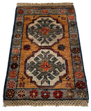 26656 - Chobi Hand-Knotted/Handmade Afghan Tribal/Nomadic Authentic/Size: 2'0" x 1'3"/61cm x 38cm