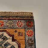 26656 - Chobi Hand-Knotted/Handmade Afghan Tribal/Nomadic Authentic/Size: 2'0" x 1'3"/61cm x 38cm