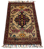 26655 - Chobi Hand-Knotted/Handmade Afghan Tribal/Nomadic Authentic/Size: 2'0" x 1'3"/61cm x 38cm