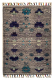 26326-Chobi Ziegler Hand-Knotted/Handmade Afghan Rug/Carpet Modern Authentic/Size: 2'0" x 1'3"/61cm x 38cm