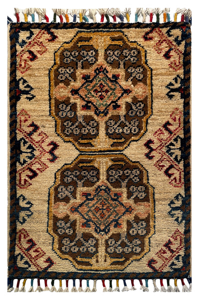 26185 -  Hand-knotted Contemporary Chobi Ziegler /Modern Carpet/Rug / Size: 2'0" x 1'3"/61cm x 38cm