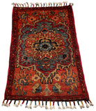 26325-Chobi Ziegler Hand-Knotted/Handmade Afghan Rug/Carpet Modern Authentic/Size: 1'9" x 1'2"/53cm x 36cm