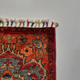 26325-Chobi Ziegler Hand-Knotted/Handmade Afghan Rug/Carpet Modern Authentic/Size: 1'9" x 1'2"/53cm x 36cm