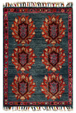 26327-Chobi Ziegler Hand-Knotted/Handmade Afghan Rug/Carpet Modern Authentic/Size: 2'0" x 1'3"/61cm x 38cm