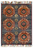 26328-Chobi Ziegler Hand-Knotted/Handmade Afghan Rug/Carpet Modern Authentic/Size: 1'9" x 1'3"/53cm x 38cm