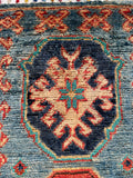 26546-Chobi Ziegler Hand-Knotted/Handmade Afghan Rug/Carpet Modern Authentic/Size: 2'0" x 1'3"/61cm x 38cm