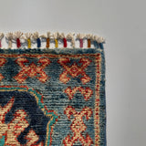 26546-Chobi Ziegler Hand-Knotted/Handmade Afghan Rug/Carpet Modern Authentic/Size: 2'0" x 1'3"/61cm x 38cm
