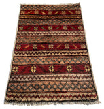 26550-Chobi Ziegler Hand-Knotted/Handmade Afghan Rug/Carpet Modern Authentic/Size: 2'0" x 1'3"/61cm x 38cm