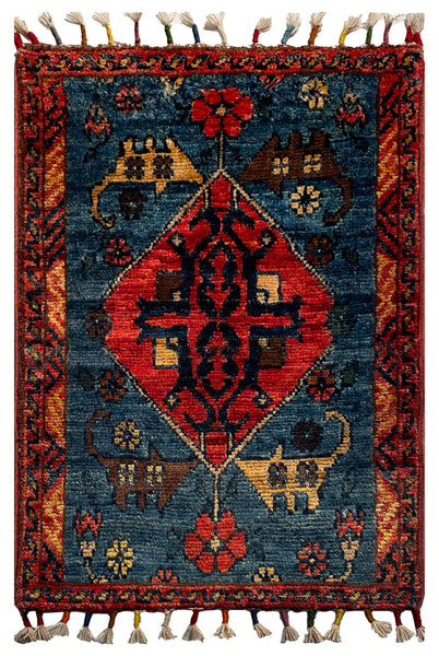 26552 -  Hand-knotted Contemporary Chobi Ziegler /Modern Carpet/Rug / Size: 2'0" x 1'3"/61cm x 38cm