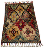 26547-Chobi Ziegler Hand-Knotted/Handmade Afghan Rug/Carpet Modern Authentic/Size: 2'0" x 1'3"/61cm x 38cm