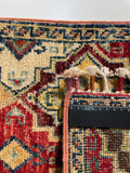 26547-Chobi Ziegler Hand-Knotted/Handmade Afghan Rug/Carpet Modern Authentic/Size: 2'0" x 1'3"/61cm x 38cm