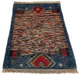 26688 -  Hand-knotted Contemporary Chobi Ziegler /Modern Carpet/Rug / Size: 2'0" x 1'3"/61cm x 38cm