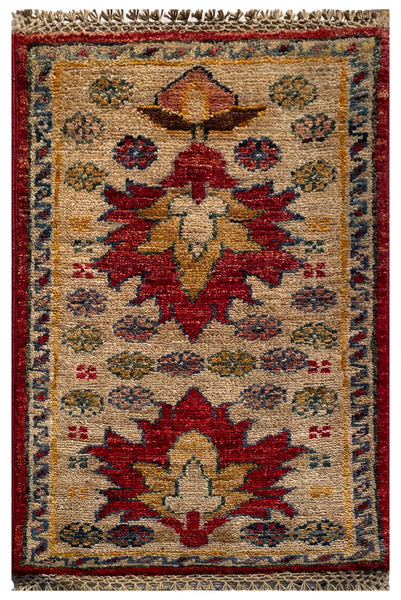 26680 -  Hand-knotted Contemporary Chobi Ziegler /Modern Carpet/Rug / Size: 2'0" x 1'3"/61cm x 38cm